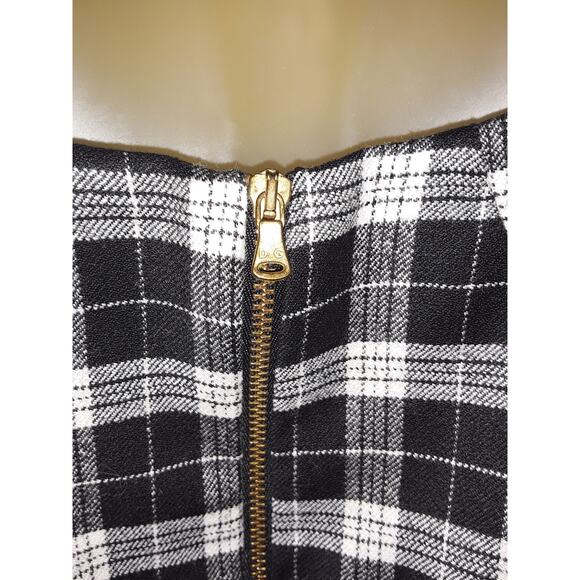 Dolce & Gabbana Sz 42 Vintage 1996 Black & White Tartan Plaid Dress - Picture 10 of 13